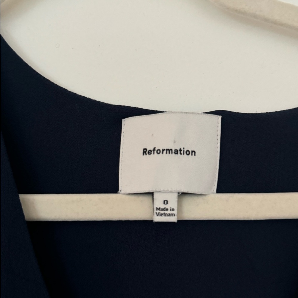 Reformation Liara Blue Long Sleeve Dress Size 0 - Picture 8 of 9